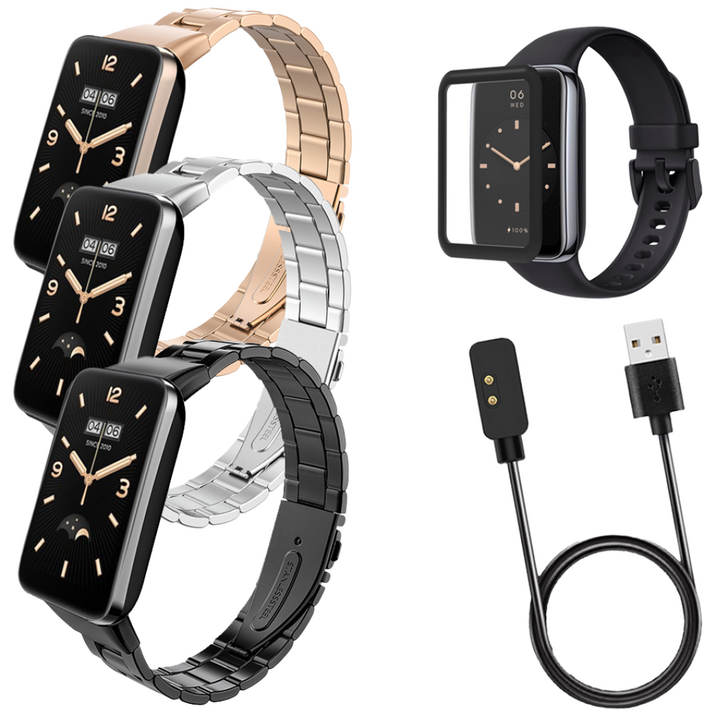 아야 미밴드7프로 메탈스트랩+풀커버필름+충전케이블, 1개