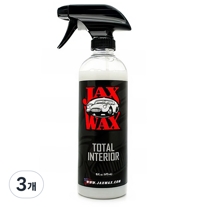 잭스왁스 토탈 인테리어 올인원 가죽클리너 실내세정제 보호제, 3개, 473ml