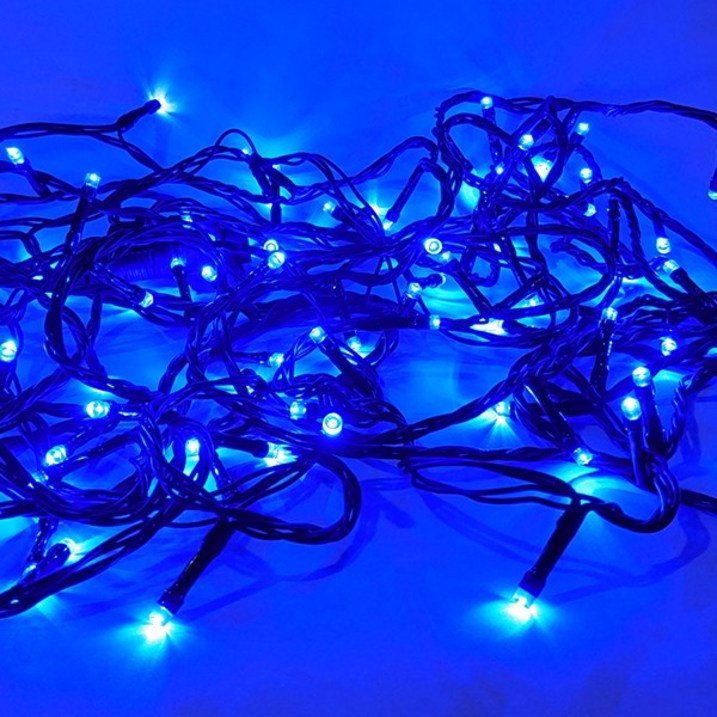크리스마스블랙트리 선세이브 LED 은하수 100구 검정선+정류기 세트 크리스마스 트리전구, 파란색