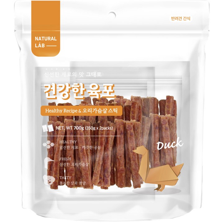 네츄럴랩 강아지 건강한 육포 간식 스틱, 오리가슴살, 700g, 1개 네츄럴랩 강아지 건강한 육포 간식 스틱, 오리가슴살, 700g, 1개