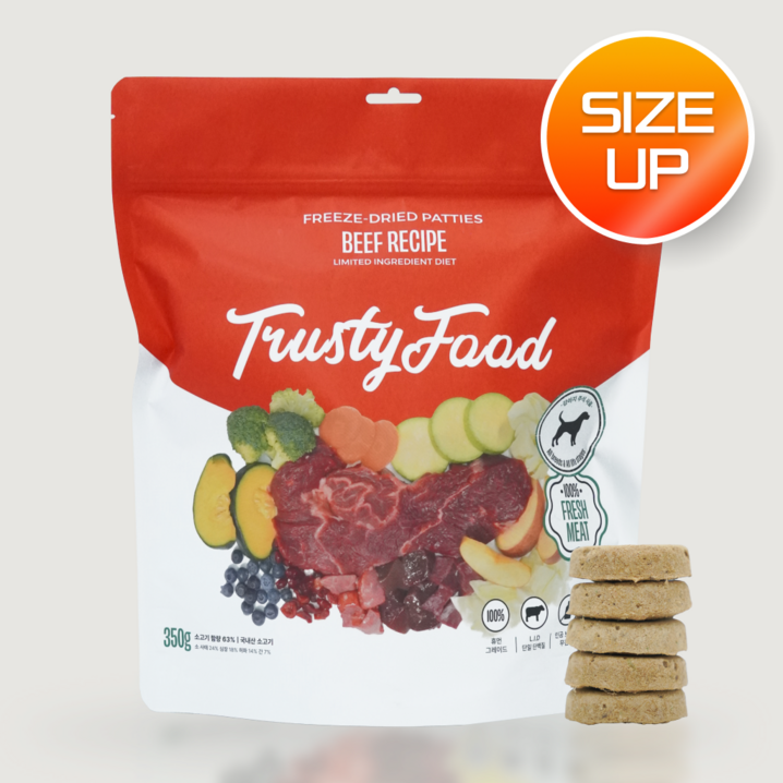 쿠팡특가 트러스티푸드 기호성좋은 강아지 저알러지 동결건조 사료, 350g, 1개, 소고기 비프
