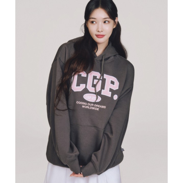 코드그라피 CODEGRAPHY CGP 아치 로고 후드티차콜