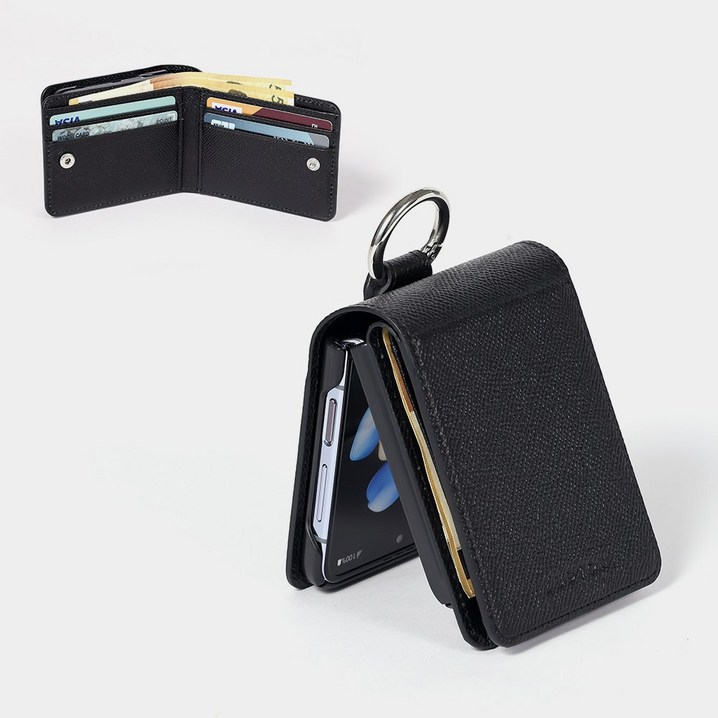 루스톤 피렌체 천연소가죽 지폐 카드 갤럭시 Z플립5 지갑형 케이스 F731N