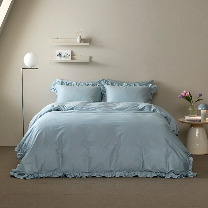 바운티풀 특급호텔 60수 면100 이불베개커버세트 프릴 퀸 6컬러