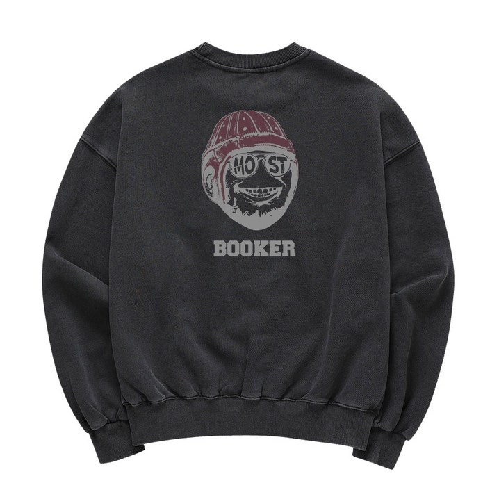 남녀공용 맨투맨 오버핏 피그먼트 BOOKER 남자 남성 긴팔 남녀공용 맨투맨 오버핏 피그먼트 BOOKER 남자 남성 긴팔