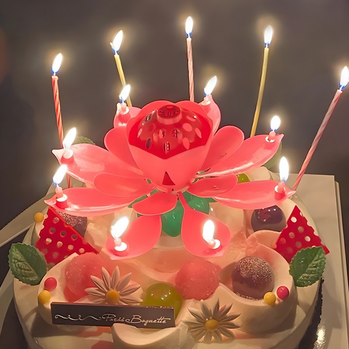 생일축하 회전 멜로디 특이한 생일초 연꽃초 핑크 연꽃초 이벤트 파티용품 생일축하 회전 멜로디 특이한 생일초 연꽃초 핑크 연꽃초 이벤트 파티용품