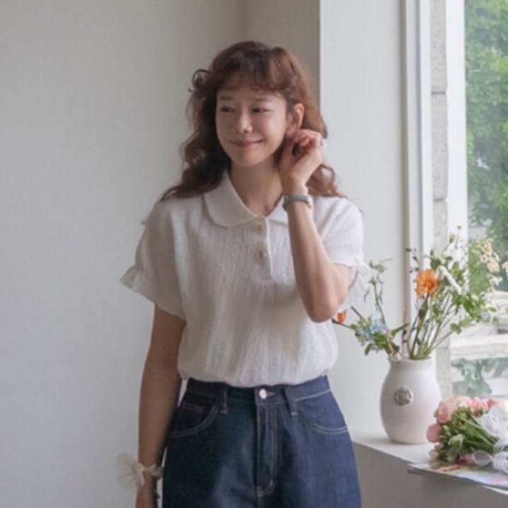 리린 케이시 구김걱정없는 스판가득 시원한 프릴 티셔츠 2color 957533