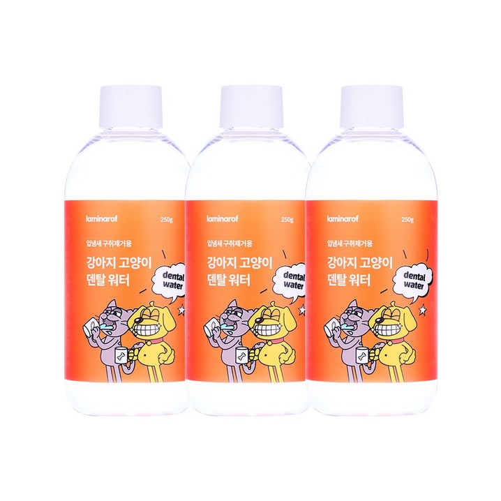 라미나로프 입냄새 치석 구취제거용 강아지 고양이 덴탈워터 마시는 치약 250g, 250g, 3개