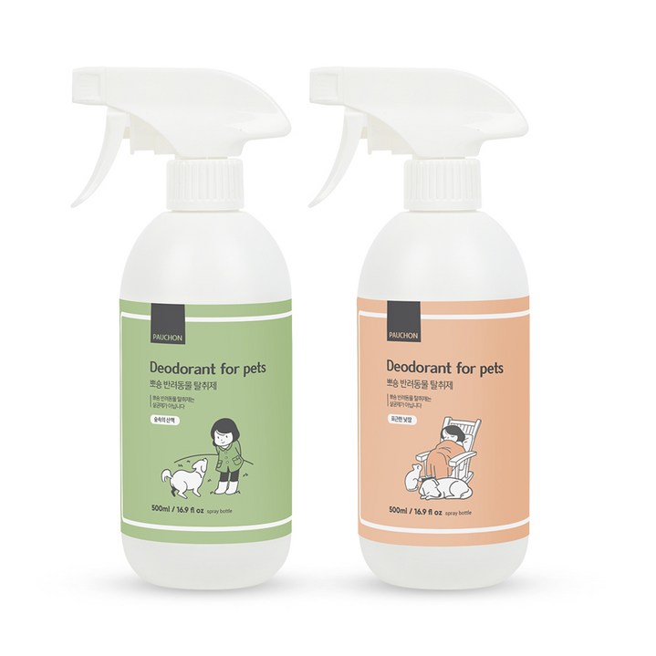 뽀숑 반려동물 탈취제 숲속의 산책 500ml + 포근한 낮잠 500ml