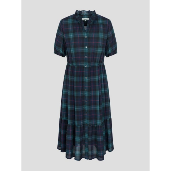 빈폴 레이디스 BEANPOLE LADIES 타탄체크 폴리 쉬폰 원피스 네이비 BF5771C03R 708054