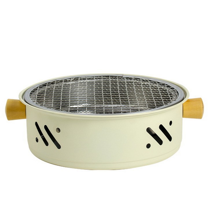 CookNest 원형 스테인리스 캠핑 화로대 바베큐그릴, 1개