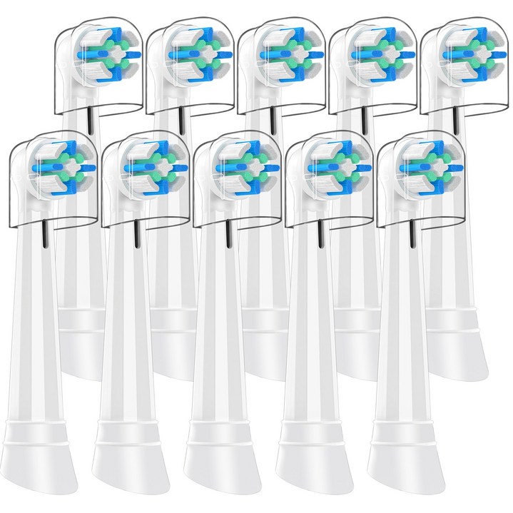 지능형 클리닝 교체 헤드, 오랄비 iO 2/3/4/5/6/7/8/9/10 시리즈 전동 칫솔과 호환, 심층 클리닝 및 민감한 케어 브러시 헤드, 10개, white, I27-2