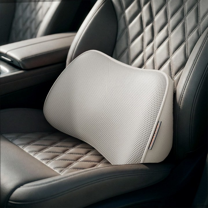 YF 자동차 메모리폼 허리쿠션 통기성 강한 차량용 요추쿠션 골반쿠션, 1개, 화이트