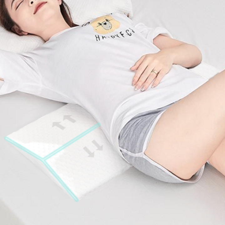 로즈바운드 편안하고 잠잘오는 메모리폼 허리 베개 수면 쿠션, 화이트