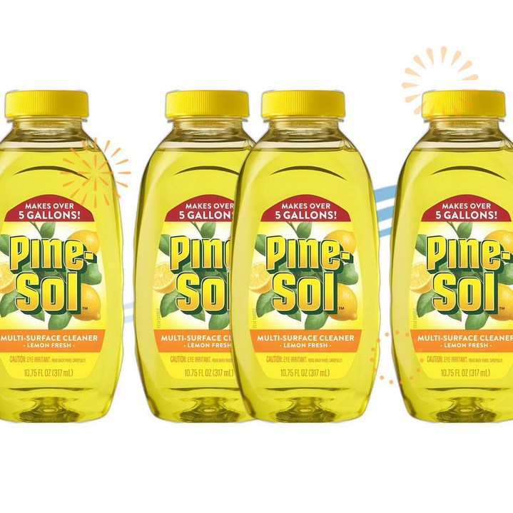 Pine-Sol 파인솔 바닥 세정제 다목적 표면 클리너, 2개입, 주방욕실용, 레몬향, 각 317ml NB