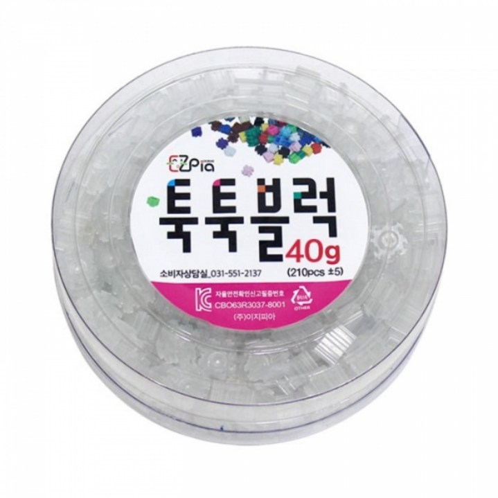 [이지툭툭블럭] 9mm 리필 40g_투명흰색, 단품, 1개