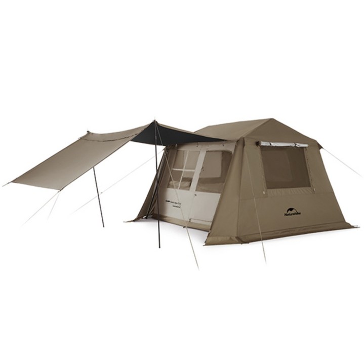 네이처하이크 빌리지 6.0 퀵오픈 텐트 자동 원터치 리빙쉘 쉘터 캐빈형, 브라운, 색상브라운