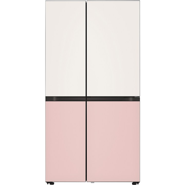 LG전자 디오스 오브제 컬렉션 매직스페이스 양문형 냉장고 S834BP20 832L 방문설치, 베이지 + 핑크, S834BP20