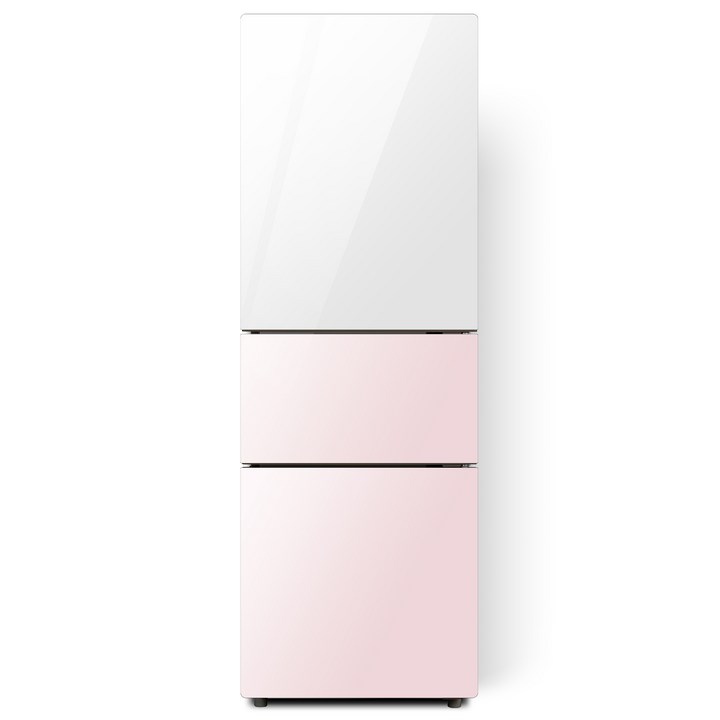 스메그냉장고 하이얼 글램 글라스 일반형냉장고 방문설치, 화이트 + 핑크, HRB212MDWP