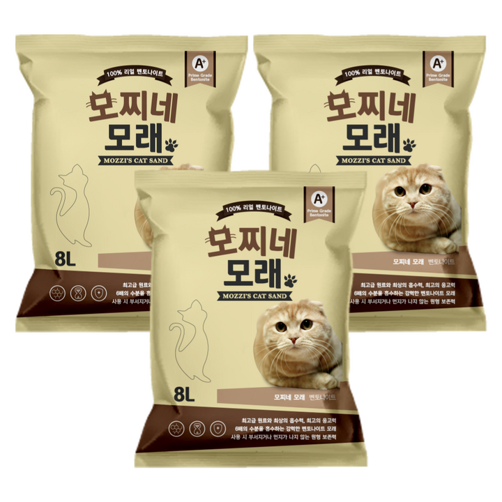 모찌네 고양이 모래, 8L, 3개, 무향