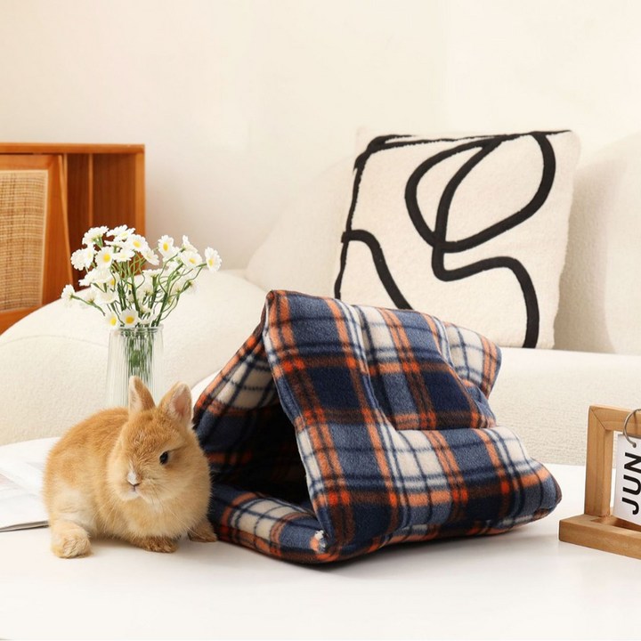 랜보어 소동물 패턴 극세사 삼각형 은신처