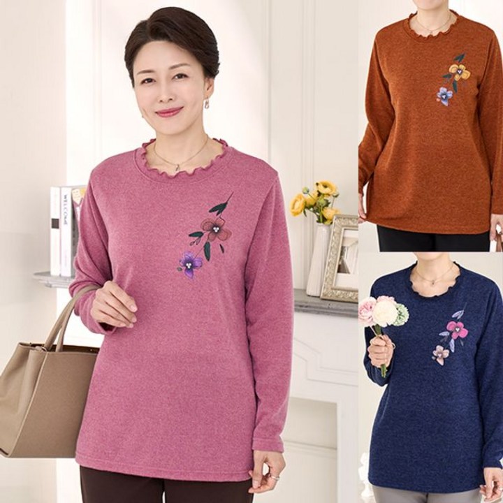 엄마옷 로즈맘 해담두송이꽃티셔츠