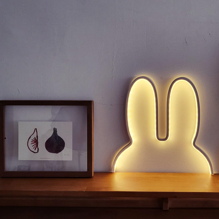 젤리곰무드등 스캇홈 LED 3색 토끼 무드등 소형, 화이트