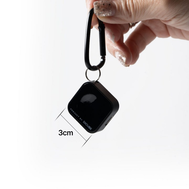워치큐브 삼성 갤럭시워치 충전기 5,6지원 3cm 초슬림 휴대용  ㄷ형 C타입젠더 워치큐브캐러비너 증정, 그로시 블랙