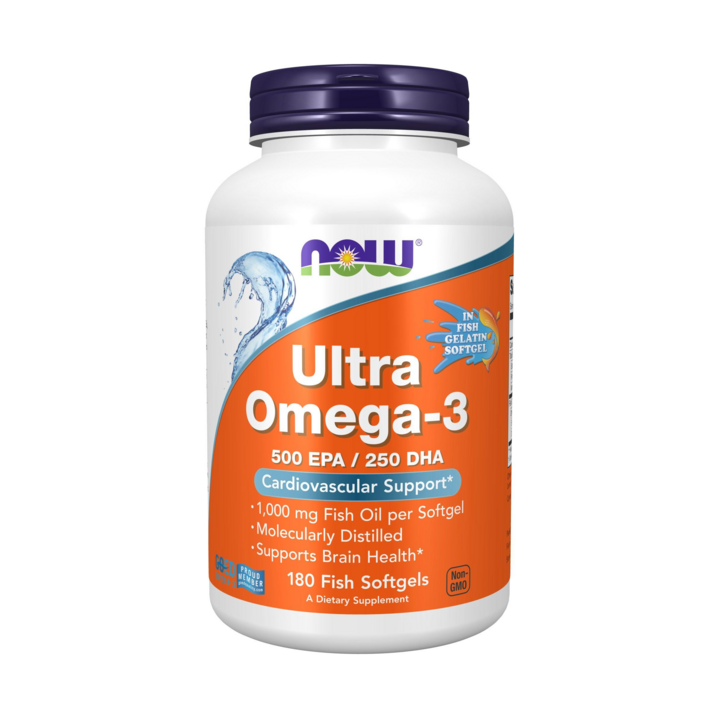 나우푸드 울트라 오메가 3 500 EPA & 250 DHA 1000mg 피쉬 소프트젤, 180개입, 1개