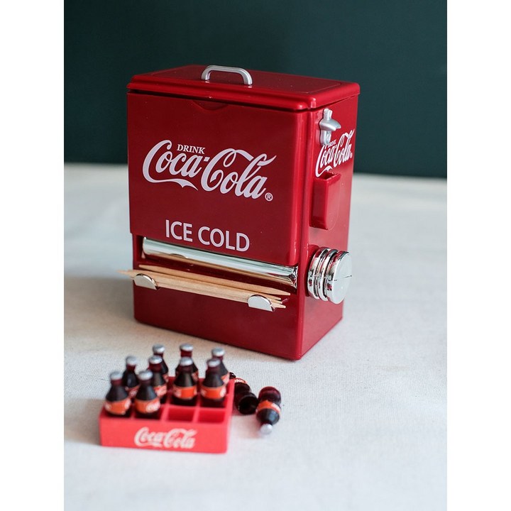 예쁜소품 코카콜라 자판기 미니어처 이쑤시개 디스펜서