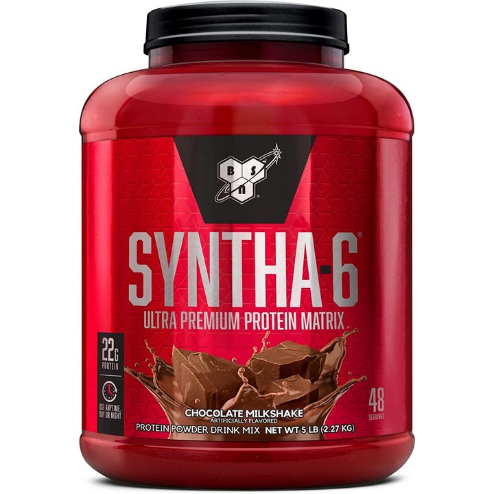 스포츠/레저 비에스엔 신타-6 프로틴 파우더 드링크 믹스 단백질 보충제 초콜릿 밀크셰이크, 2.27kg, 1개