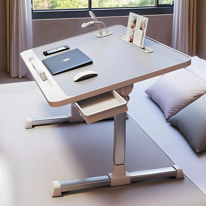 CK리빙 접이식 침대 노트북 좌식 책상 테이블 트레이 서랍USB선풍기스탠드높이조절, 그레이풀옵션