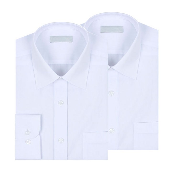 남자셔츠셋업 레디핏 남성용 기본 화이트 긴팔 와이셔츠 2장 세트
