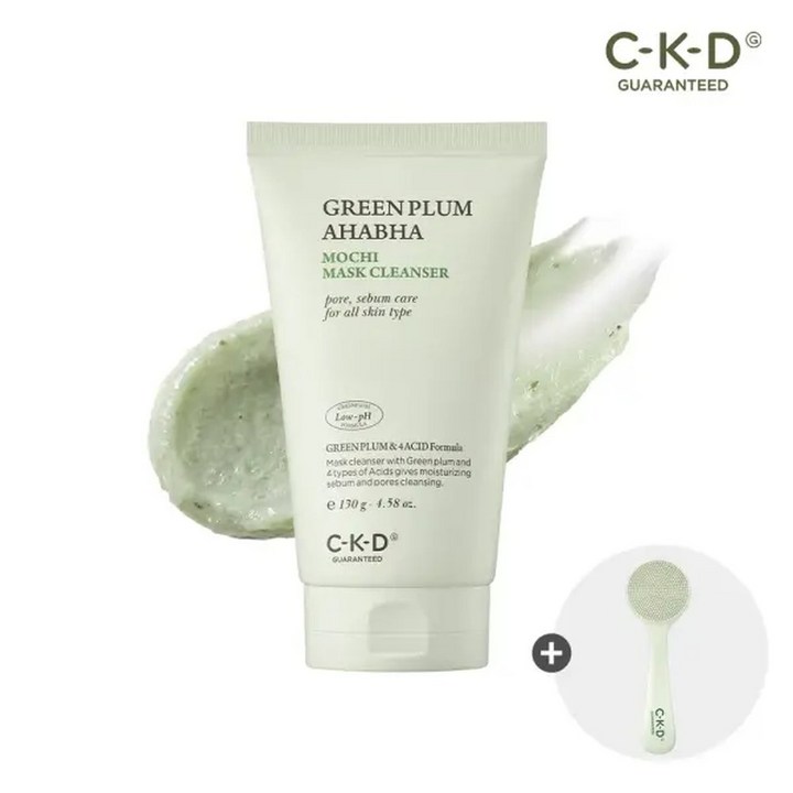 CKD 청매실 AHA BHA 피지제로 팩솝 클렌저 130g실리콘 모공 브러쉬