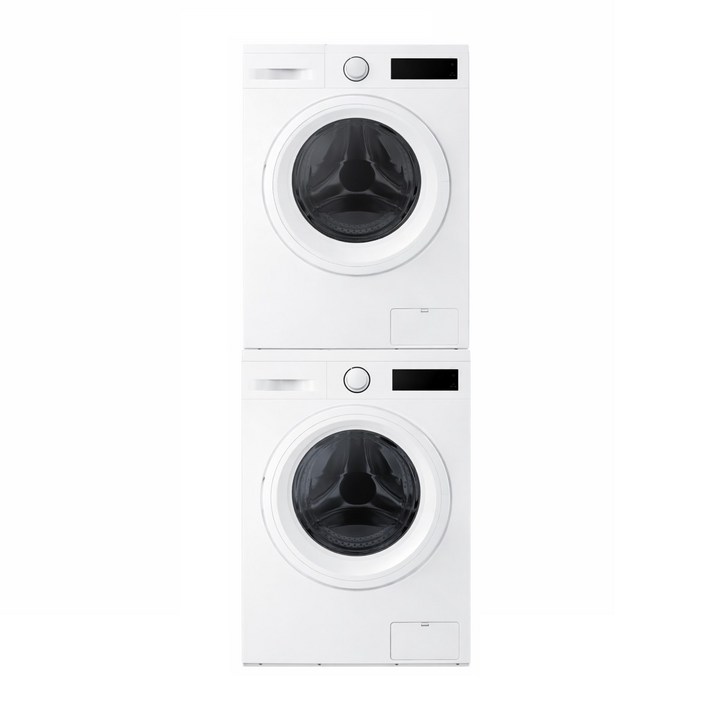 삼성전자 9kg 드럼 세탁기+건조기 직렬설치 DV90TA040KE+WF40F09M0Y 키트 포함 삼성 설치 지원, 화이트, 직렬설치