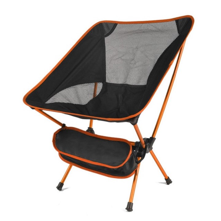 여행용 초경량 휴대용 접이식 의자 초견고 고하중, 야외 캠핑 해변 하이킹 피크닉 낚시, Orange