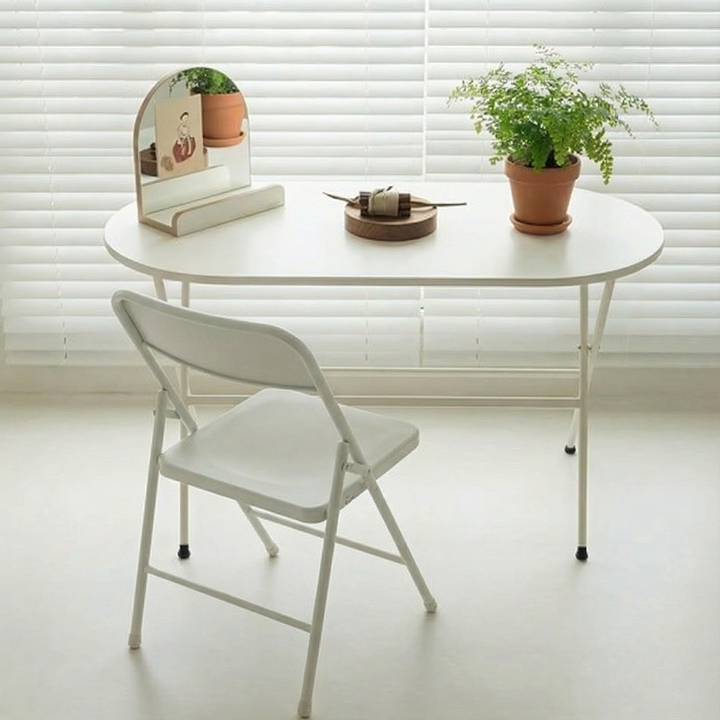 하루꿈 접이식 식탁 2인용 원목 반원 타원 디이닝 거실 공간활용 다용도 카페 컴퓨터 테이블