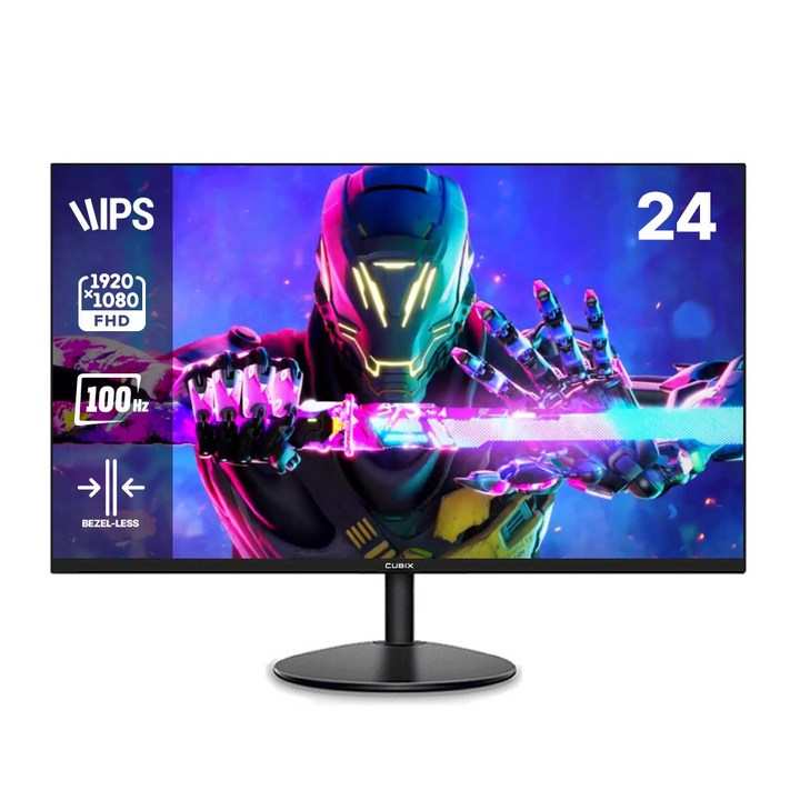 큐빅스 24인치 컴퓨터 모니터 FHD 100HZ 내장스피커 탑재 게이밍 사무용 CX240F100 무결점, CX240F100 무결점, 60.5cm
