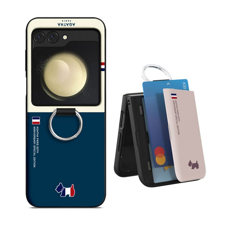 아가타 베이직 갤럭시 Z플립6 F761 공용 카드수납 도어커버 핑거 링고리 범퍼 케이스