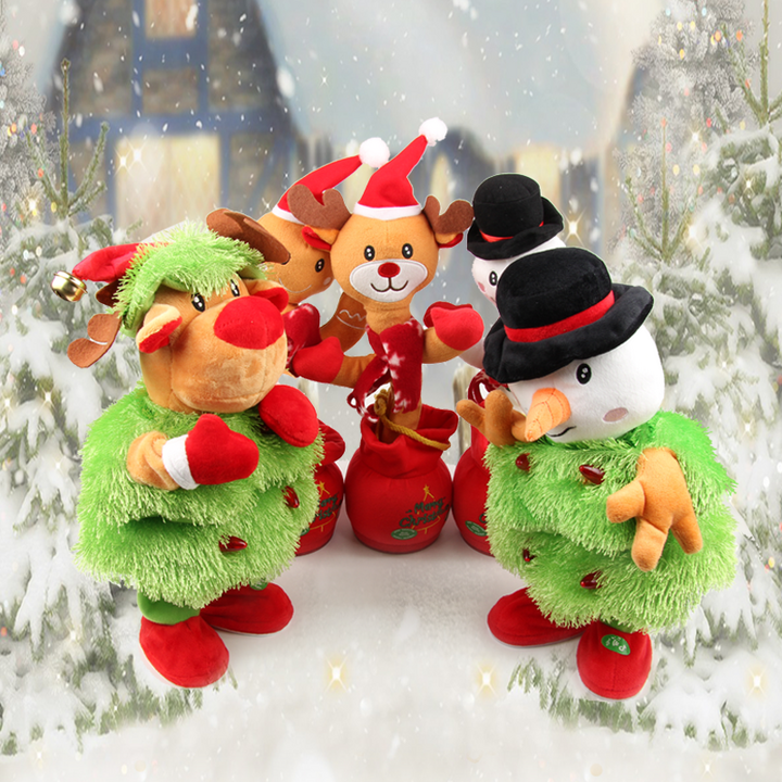 아트타임 크리스마스 인형 춤추는 트리인형 댄싱트리 말따라하는 움직이는 루돌프 눈사람 인형 크리스마스 소품 인테리어 장식