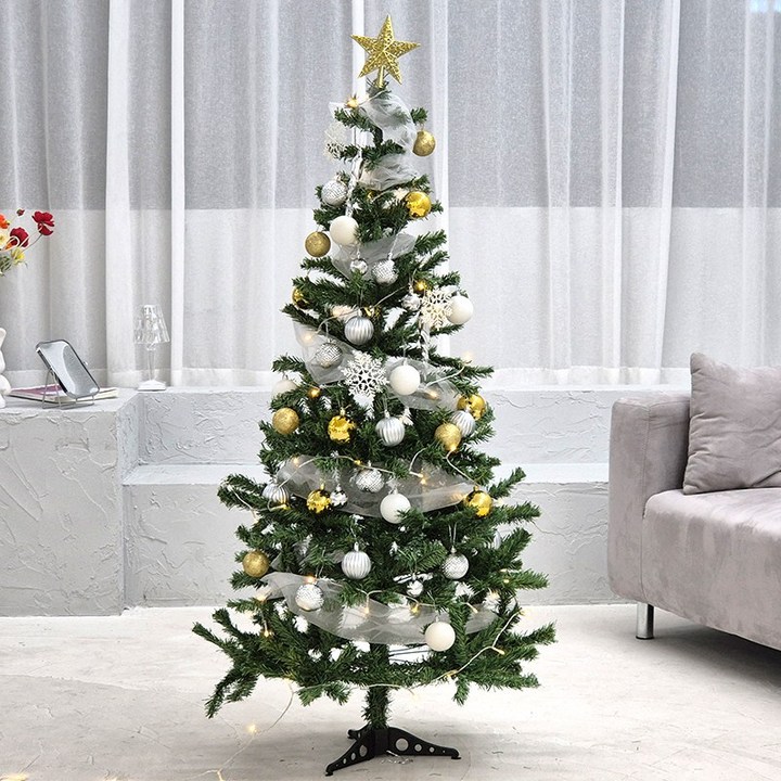 가든잇 화이트 레이스 크리스마스 트리  전구 장식 풀세트