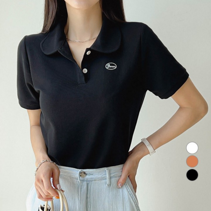 세컨그라운드 여성용 PK 반팔 카라 티셔츠