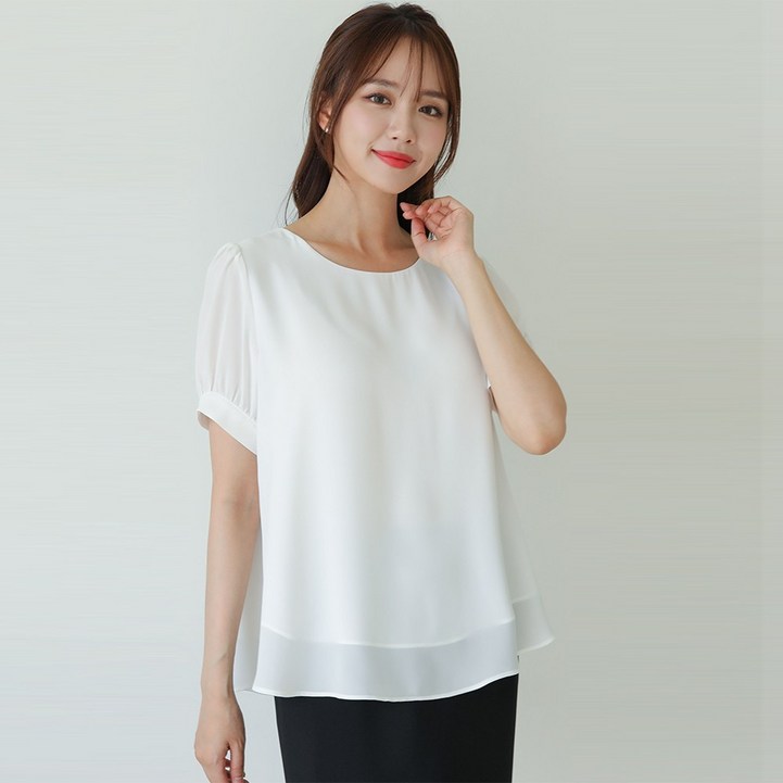 스무날두겹라운드반팔블라우스