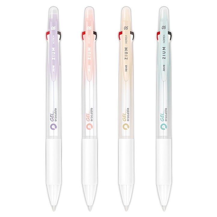 자바펜 지움3겔 지워지는 볼펜 0.5mm 4종 세트, 퍼플+베이지+민트+피치, 1세트