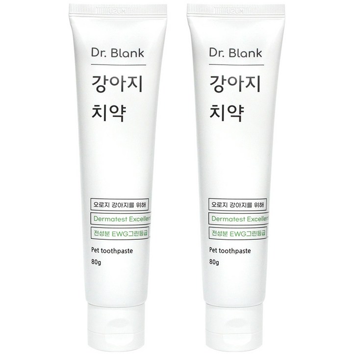 닥터블랭크 강아지 치약 닭고기맛, 80g, 2개