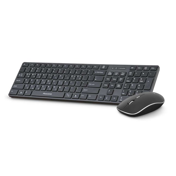 애니존 무선 키보드 마우스 세트, 블랙, WMK300, 일반형