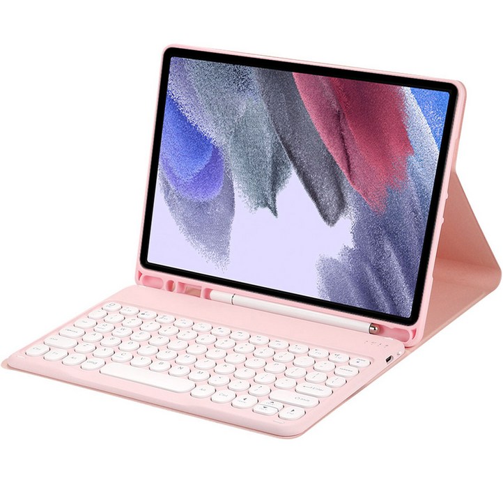 태블리스 태블릿PC 블루투스 키보드  S펜 수납 케이스 TZ44, 핑크