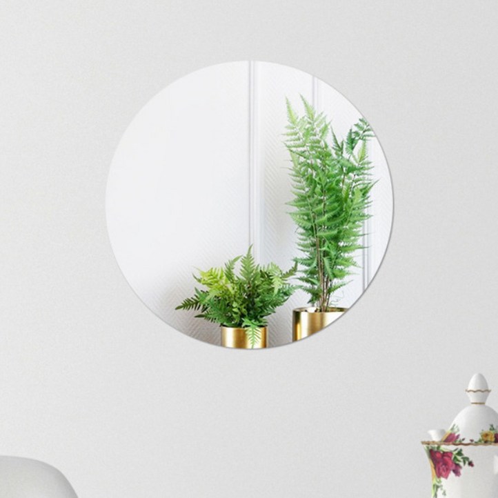 오코로 깨지지 않는 붙이는 아크릴 원형 거울 40 x 40 cm, 단일색상
