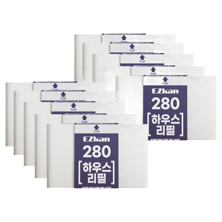 이지캔 하우스 리필 280 기저귀 쓰레기 봉투, 10개, 27L