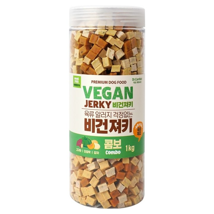 닥터케어누트 강아지 비건 영양 육류 알러지 케어 대용량 져키